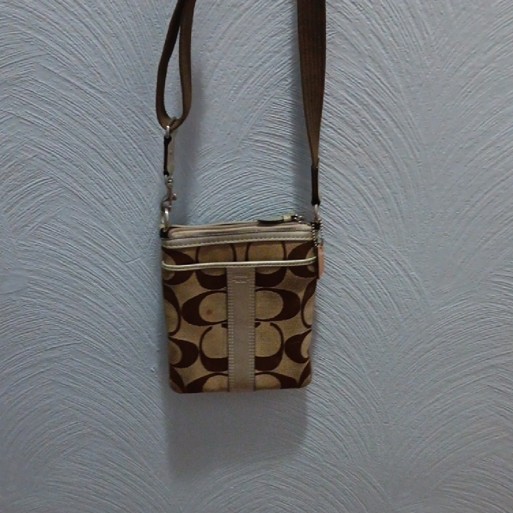 Coach Tan and Brown Crossbody Bag - Picture 1 of 7